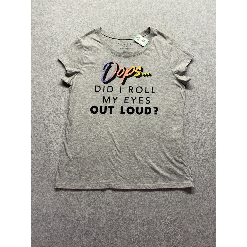 Wound Up Gray Graphic Tee Oops Did I Roll My Eyes Out Loud XXXL 21 Plus Size